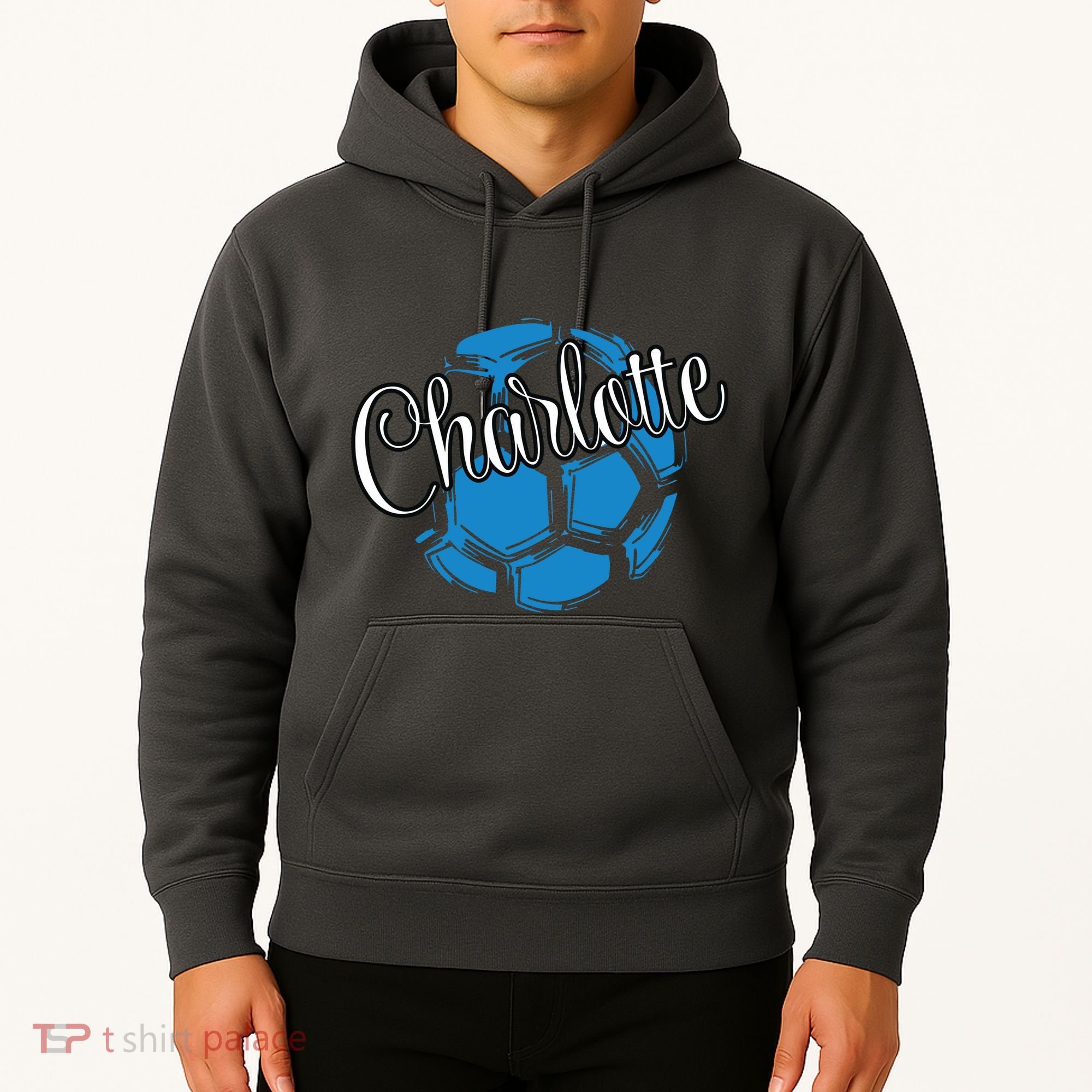 Cool Retro Charlotte Soccer Ball Hoodie