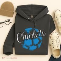 Cool Retro Charlotte Soccer Ball Hoodie thumb 4