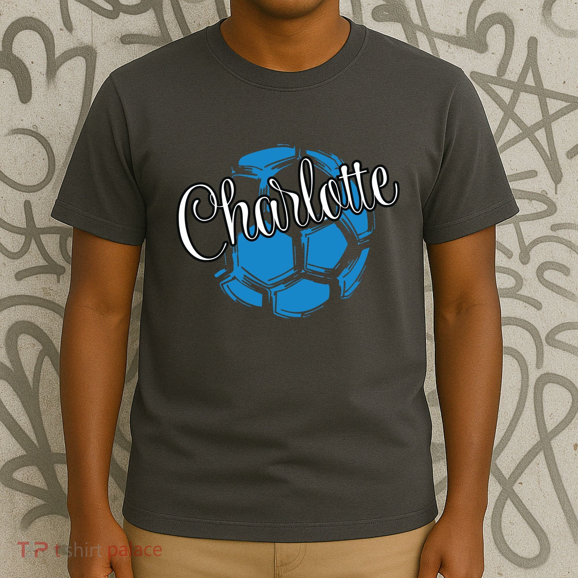 Cool Retro Charlotte Soccer Ball T-Shirt