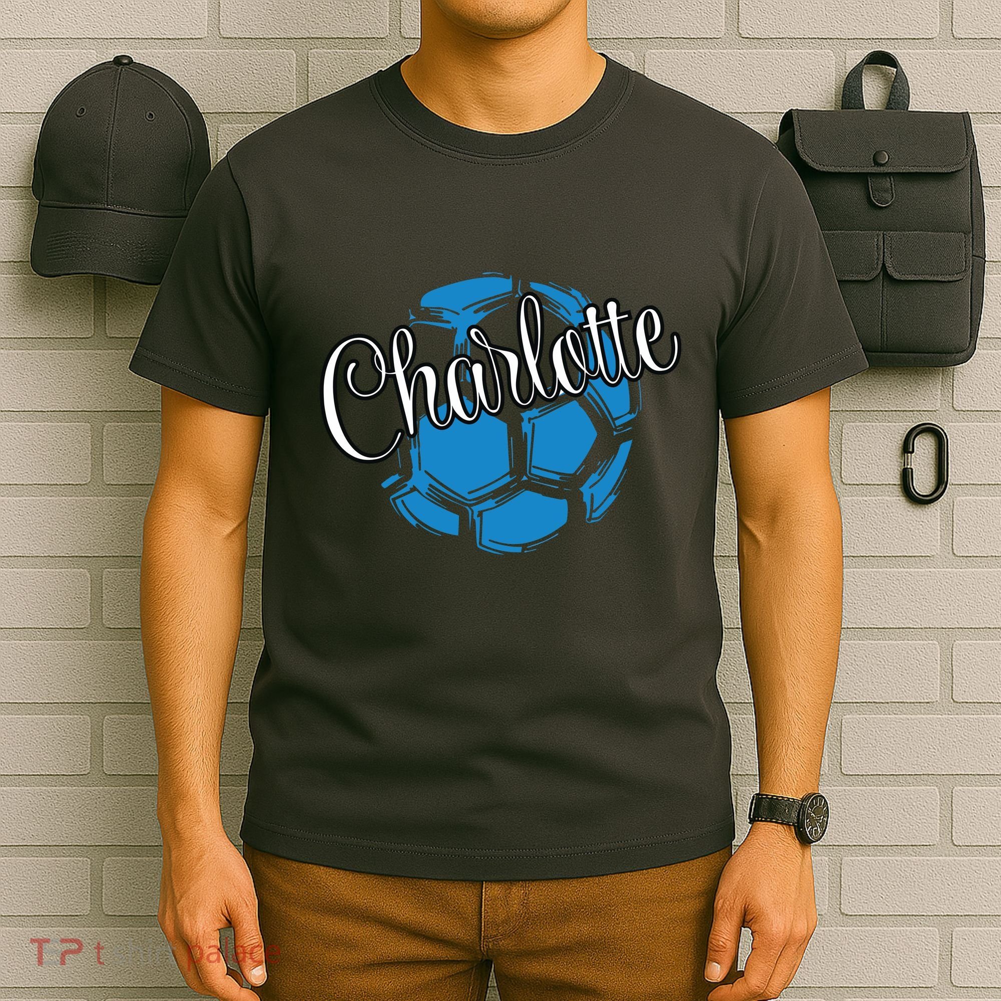 Cool Retro Charlotte Soccer Ball T-Shirt