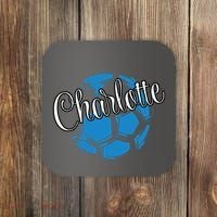 Cool Retro Charlotte Soccer Ball Coaster thumb 0