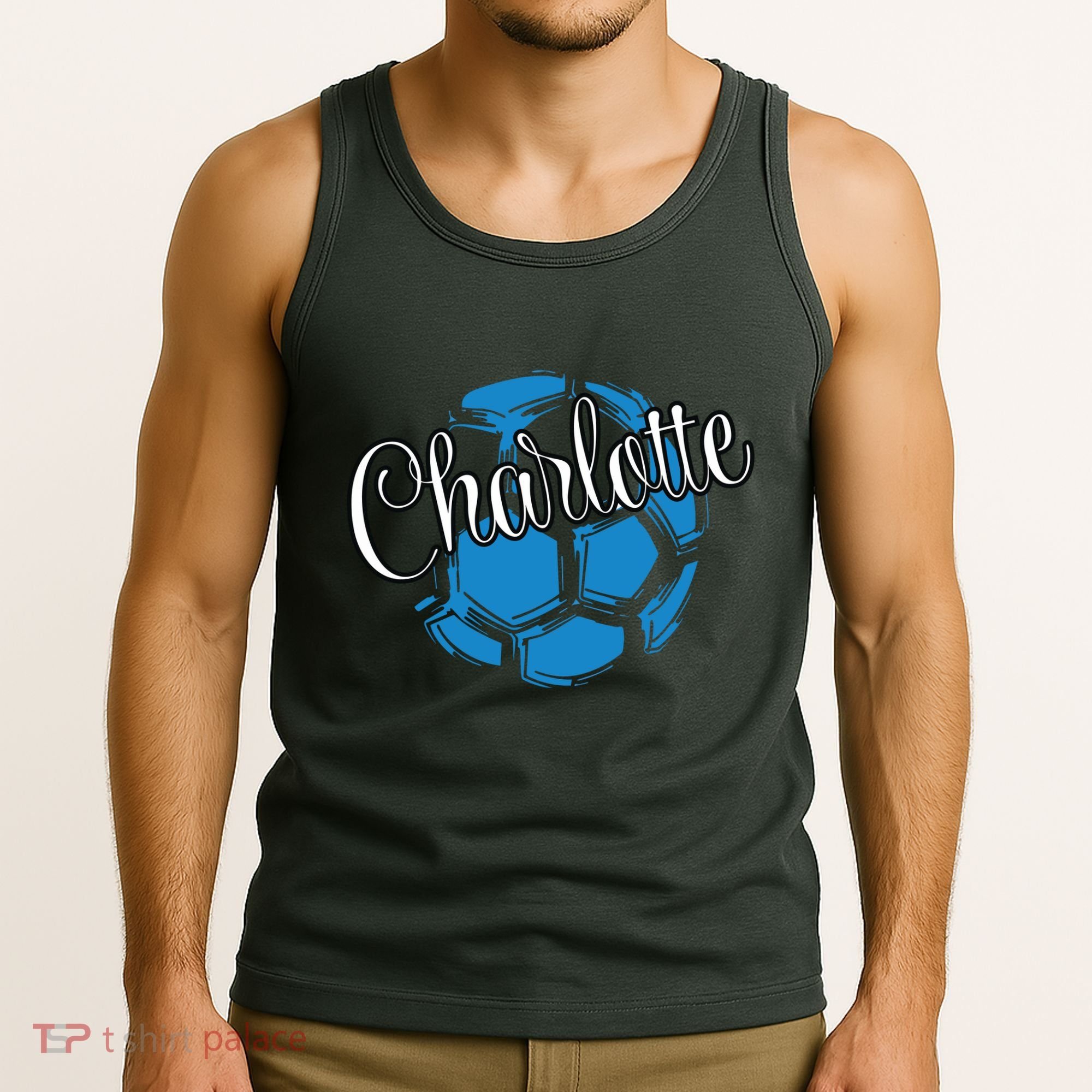 Cool Retro Charlotte Soccer Ball Tank Top