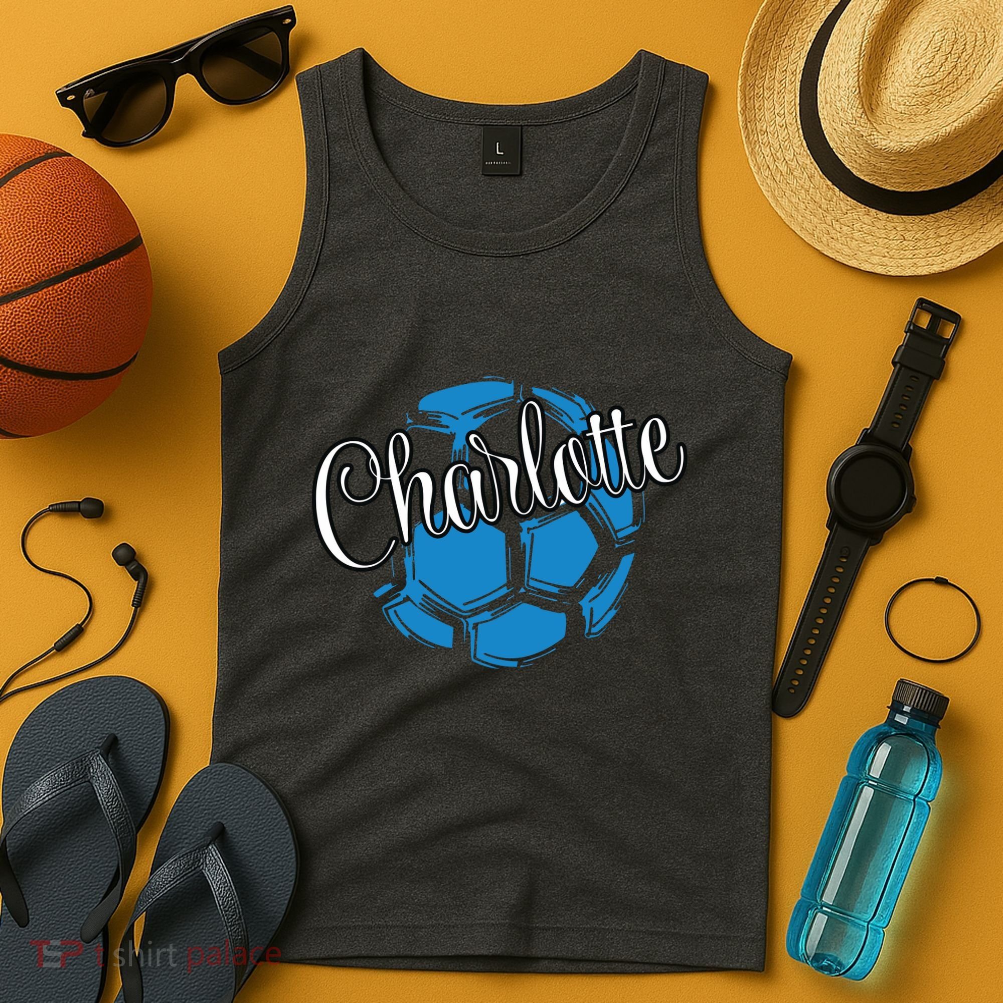 Cool Retro Charlotte Soccer Ball Tank Top