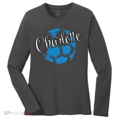Cool Retro Charlotte Soccer Ball Women's Long Sleeve Shirt