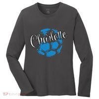 Cool Retro Charlotte Soccer Ball Women's Long Sleeve Shirt thumb 0