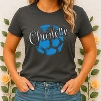 Cool Retro Charlotte Soccer Ball Women's T-Shirt thumb 2