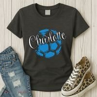 Cool Retro Charlotte Soccer Ball Women's T-Shirt thumb 3