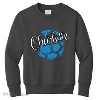Cool Retro Charlotte Soccer Ball Kids Sweatshirt thumb 0