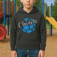 Cool Retro Charlotte Soccer Ball Kids Hoodie thumb 2
