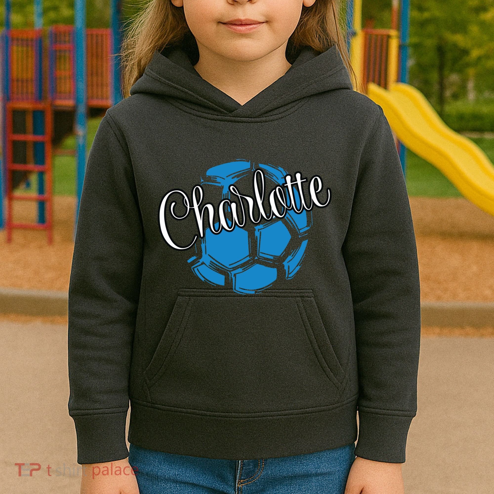 Cool Retro Charlotte Soccer Ball Kids Hoodie
