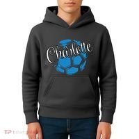 Cool Retro Charlotte Soccer Ball Kids Hoodie thumb 4