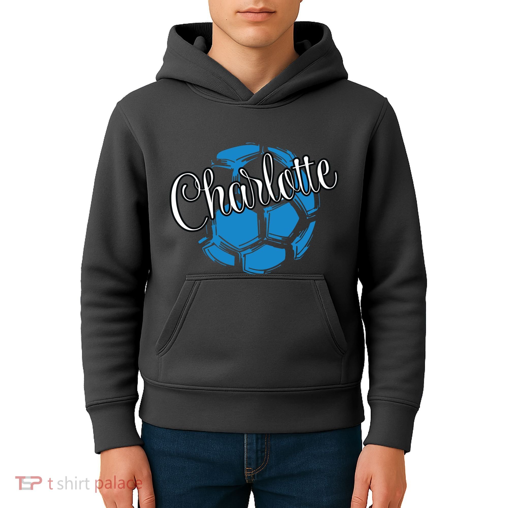 Cool Retro Charlotte Soccer Ball Kids Hoodie