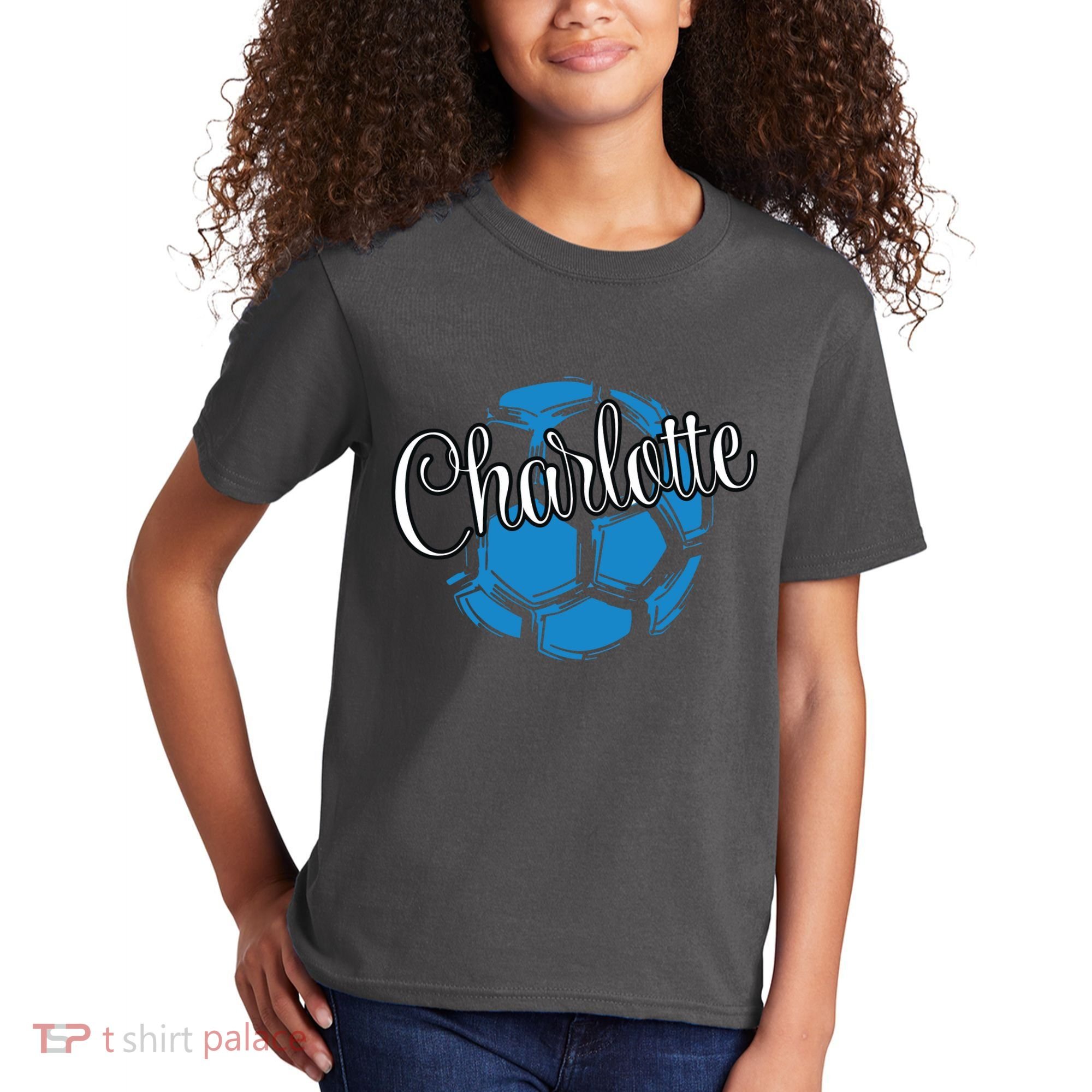 Cool Retro Charlotte Soccer Ball Kids T-Shirt