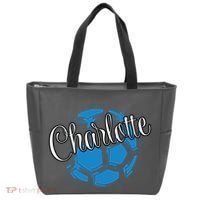 Cool Retro Charlotte Soccer Ball Tote Bag thumb 0