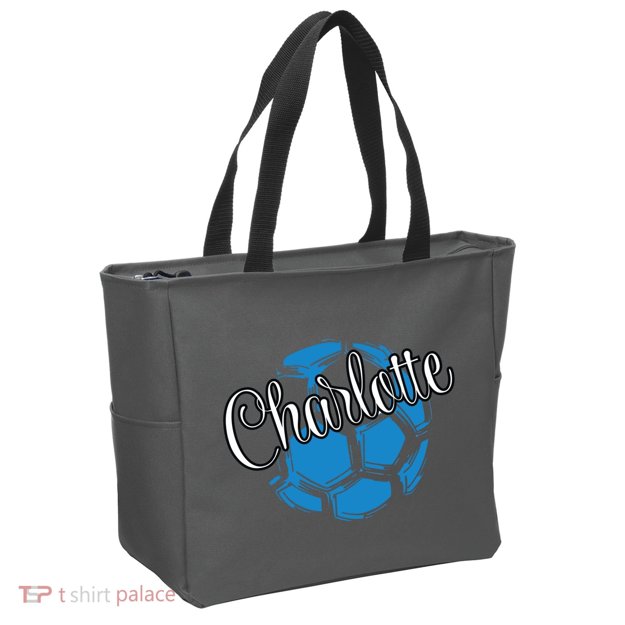 Cool Retro Charlotte Soccer Ball Tote Bag