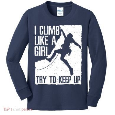 Cool Rock Climbing Design For Women Climb Lovers Kids Long Sleeve Shirt