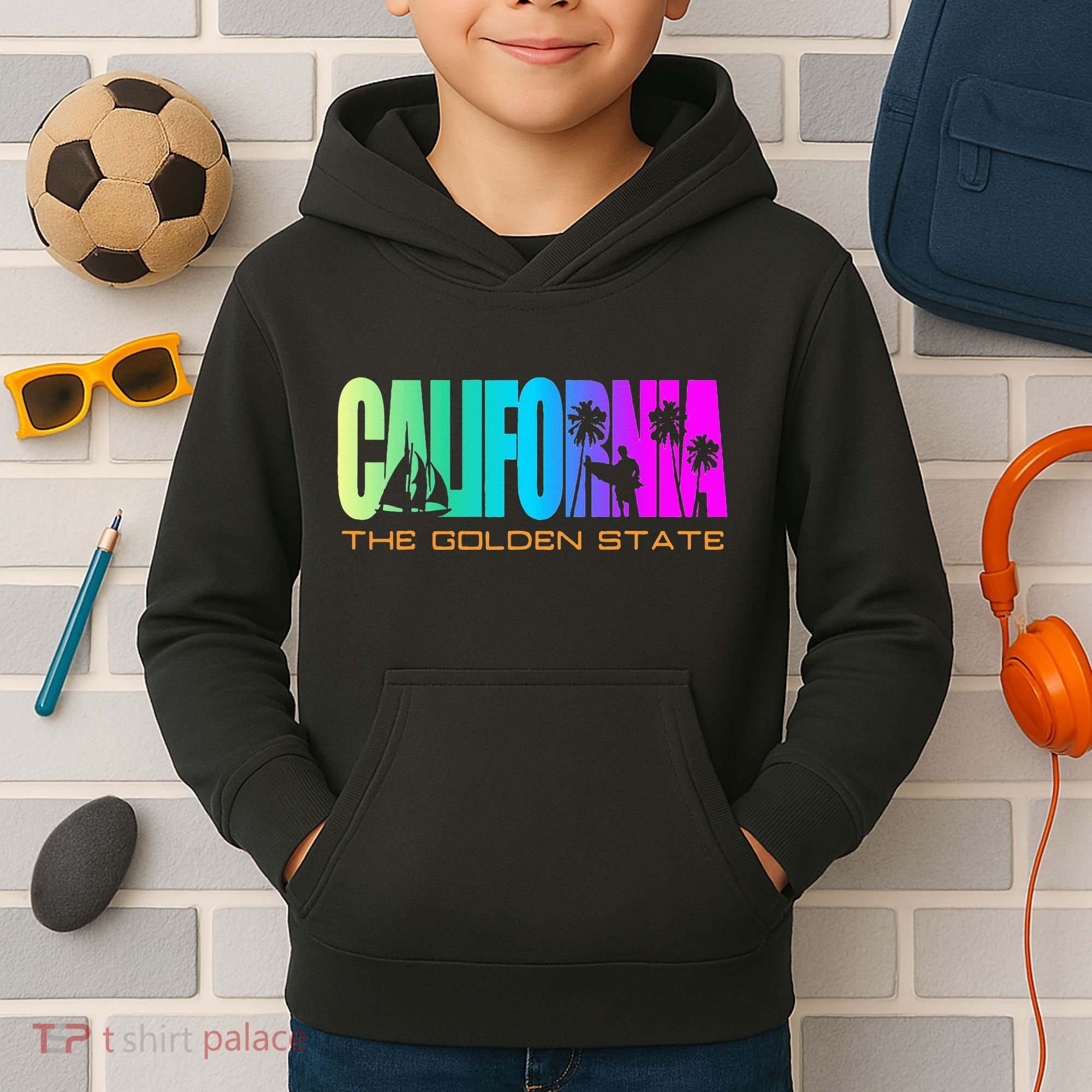 California Republic Cali Life Cool I Love Ca Kids Hoodie