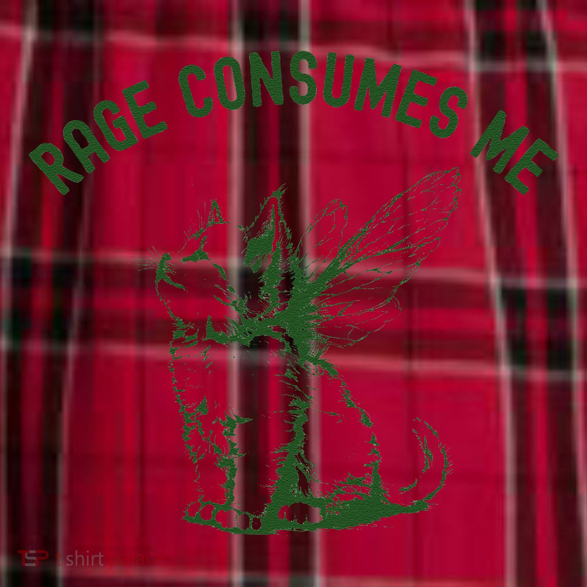 Cat Rage Consumes Me Men's Flannel Plaid Pajama Pants