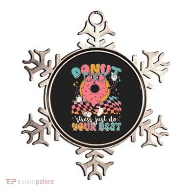 Cute Retro Cartoon Donut Stress Just Do Your Best Ornament