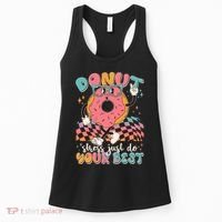 Cute Retro Cartoon Donut Stress Just Do Your Best Women's Tank Top thumb 0