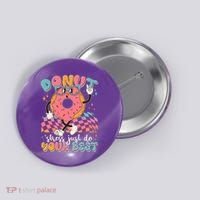 Cute Retro Cartoon Donut Stress Just Do Your Best Button thumb 0