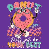 Cute Retro Cartoon Donut Stress Just Do Your Best Mousepad thumb 1