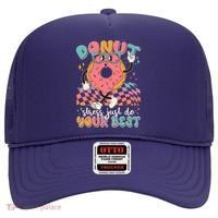Cute Retro Cartoon Donut Stress Just Do Your Best Hat thumb 0
