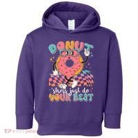 Cute Retro Cartoon Donut Stress Just Do Your Best Toddler Hoodie thumb 0