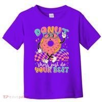 Cute Retro Cartoon Donut Stress Just Do Your Best Toddler T-Shirt thumb 0