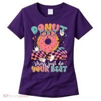Cute Retro Cartoon Donut Stress Just Do Your Best Women's T-Shirt thumb 0