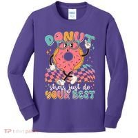 Cute Retro Cartoon Donut Stress Just Do Your Best Kids Long Sleeve Shirt thumb 0