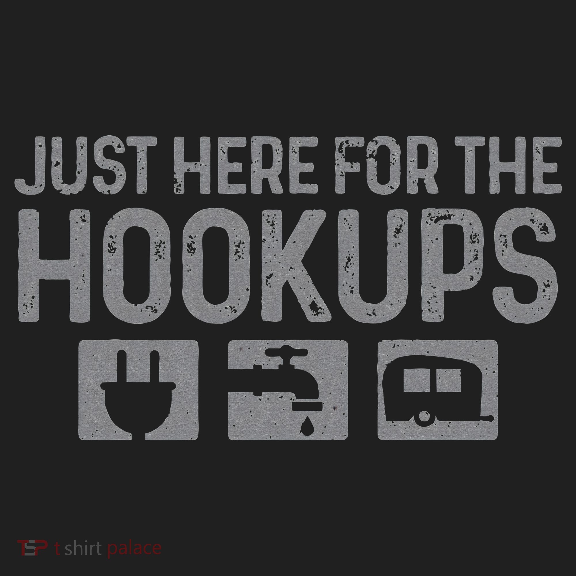 Camping RV Caravan Motorhome Just Here For The Hookups Funny Women's Sweatshirt