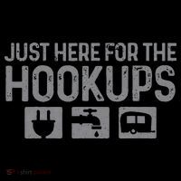 Camping RV Caravan Motorhome Just Here For The Hookups Funny Women's Hoodie thumb 2