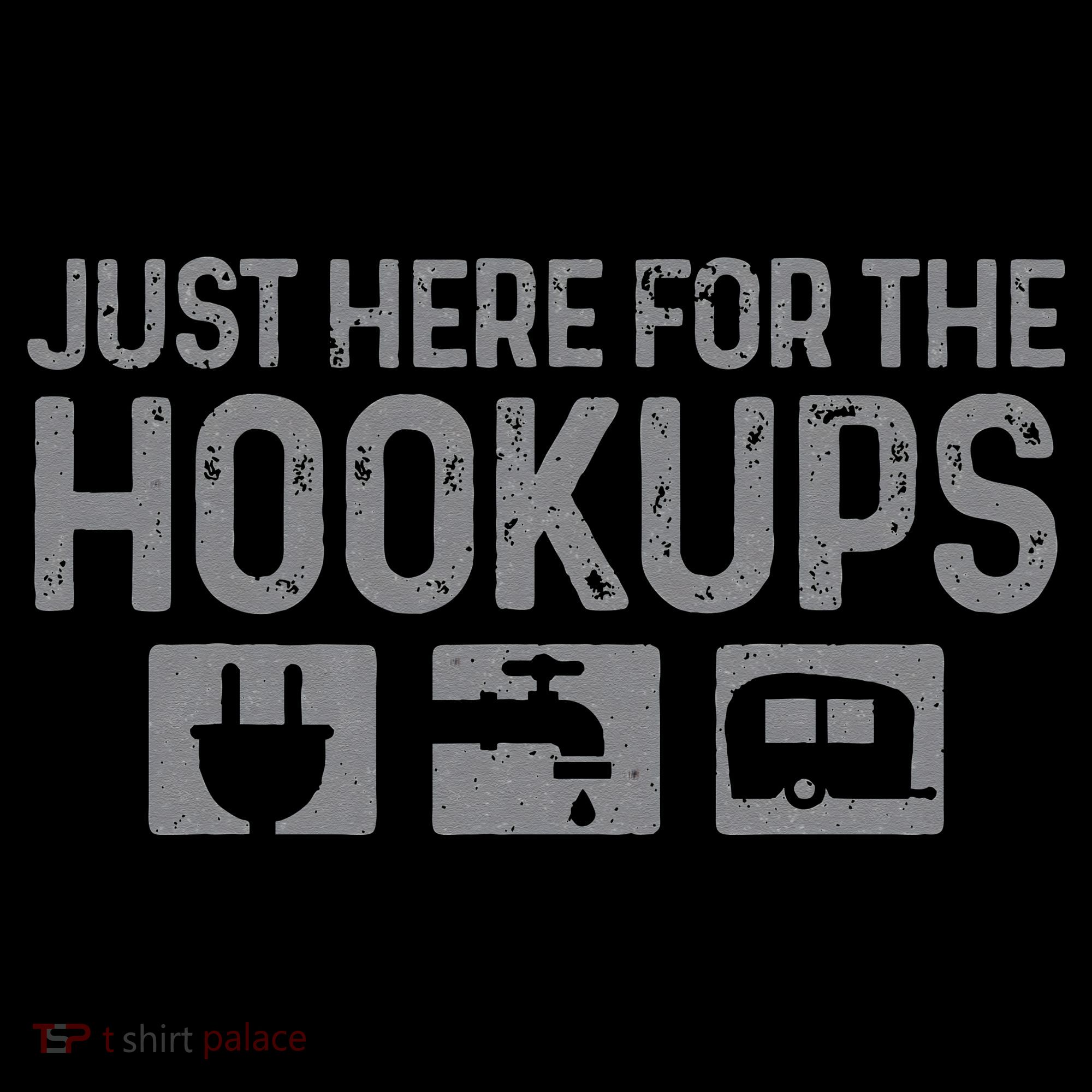 Camping RV Caravan Motorhome Just Here For The Hookups Funny Women's Hoodie