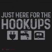 Camping RV Caravan Motorhome Just Here For The Hookups Funny Women's Long Sleeve Shirt thumb 2