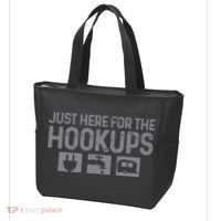 Camping RV Caravan Motorhome Just Here For The Hookups Funny Tote Bag thumb 3