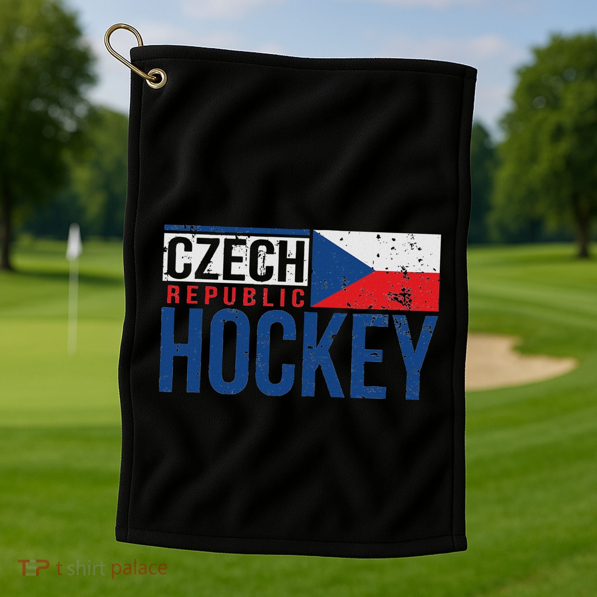 Czech Republic Czechia Hockey International Ice Supporter Golf Towel
