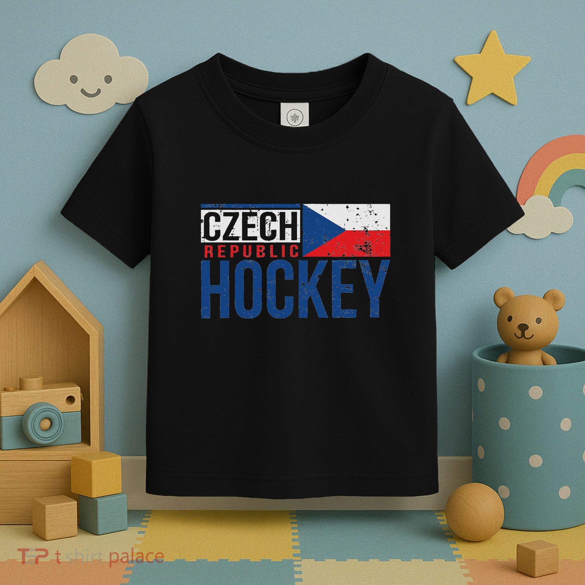 Czech Republic Czechia Hockey International Ice Supporter Toddler T-Shirt