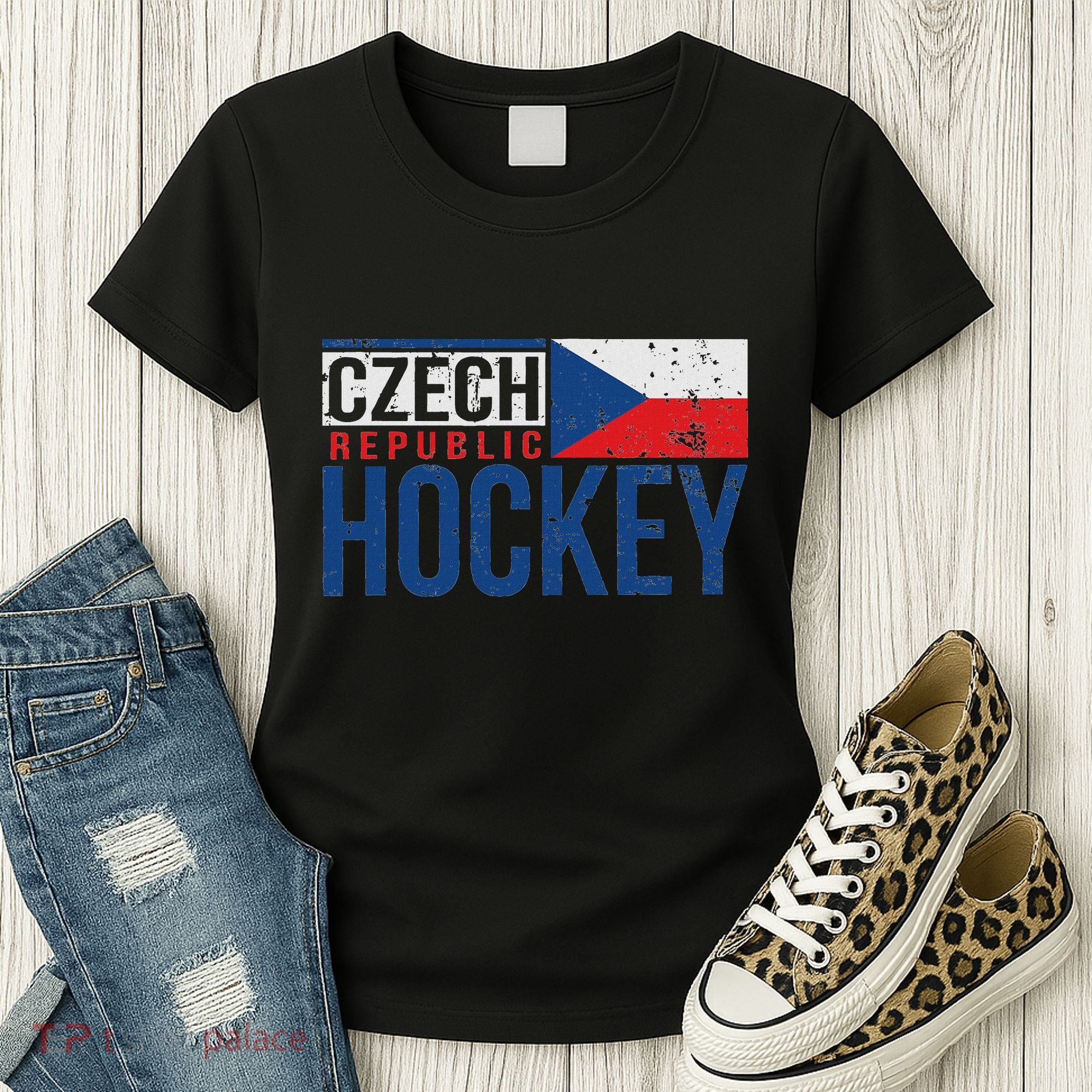 Czech Republic Czechia Hockey International Ice Supporter Women's T-Shirt