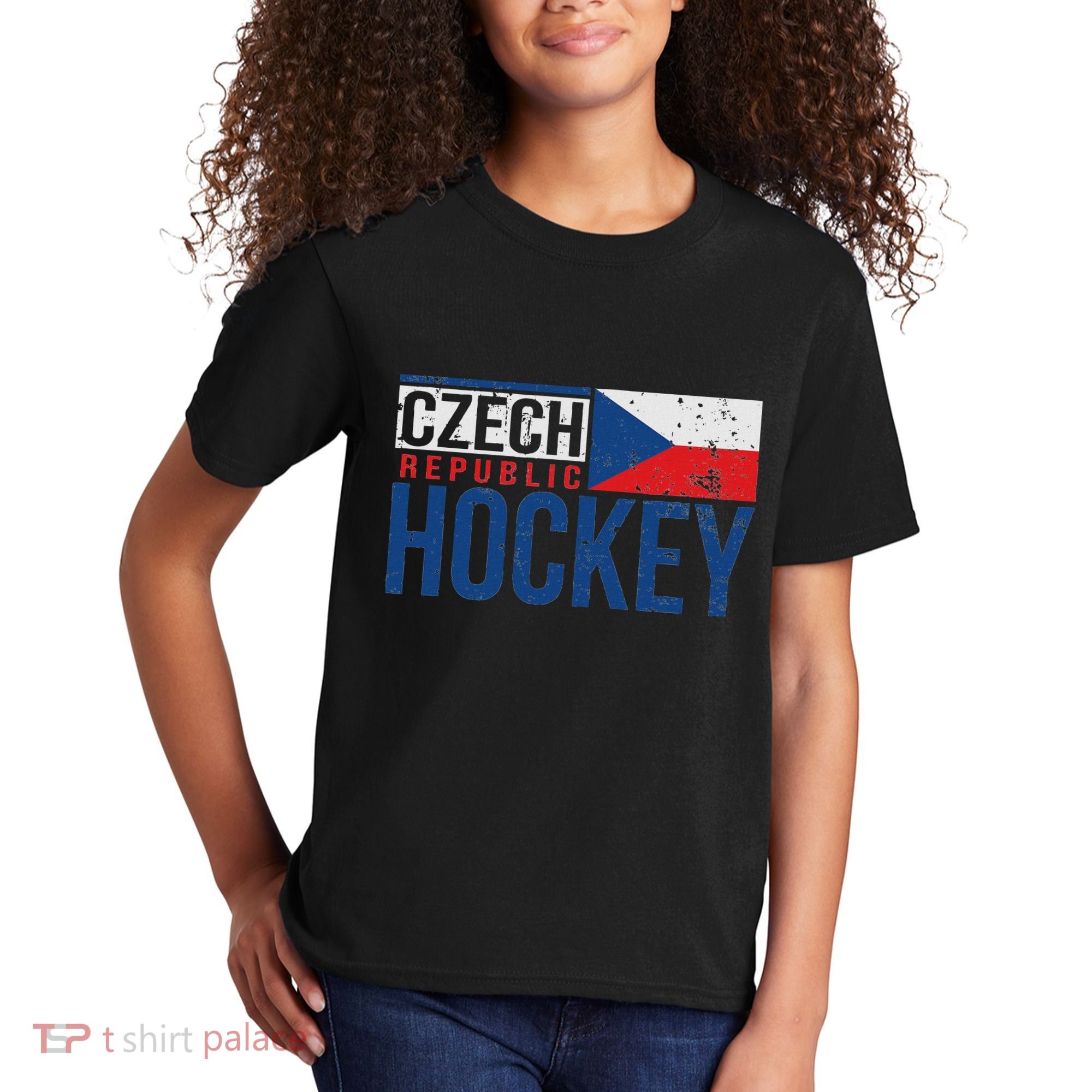 Czech Republic Czechia Hockey International Ice Supporter Kids T-Shirt