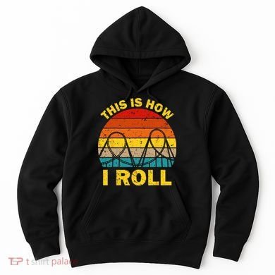 Cool Roller Coaster For  Amusement Theme Park Retro Hoodie