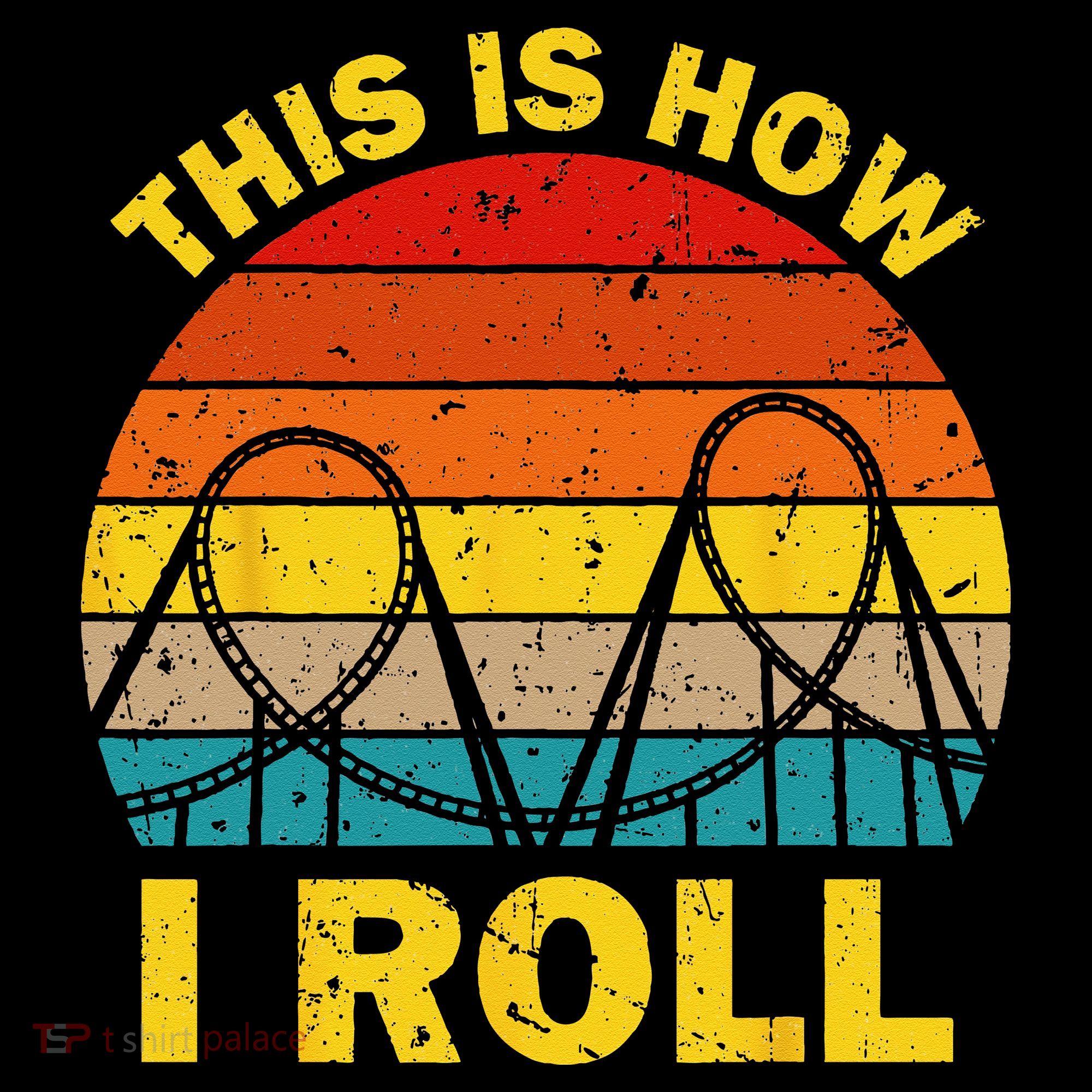 Cool Roller Coaster For  Amusement Theme Park Retro Long Sleeve Shirt
