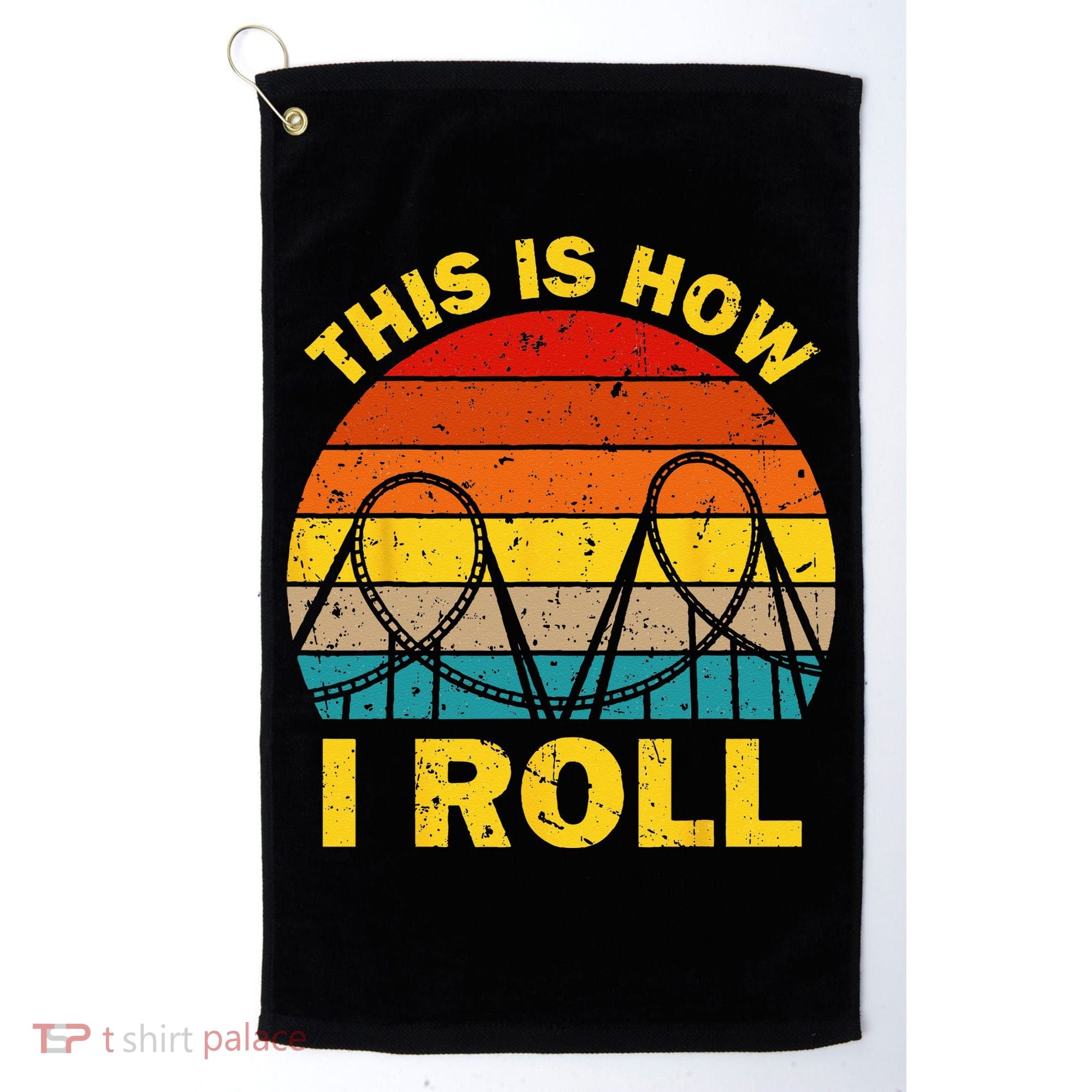 Cool Roller Coaster For  Amusement Theme Park Retro Golf Towel