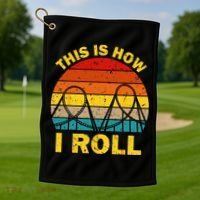 Cool Roller Coaster For  Amusement Theme Park Retro Golf Towel thumb 1