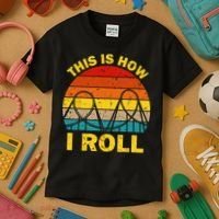Cool Roller Coaster For  Amusement Theme Park Retro Kids T-Shirt thumb 3
