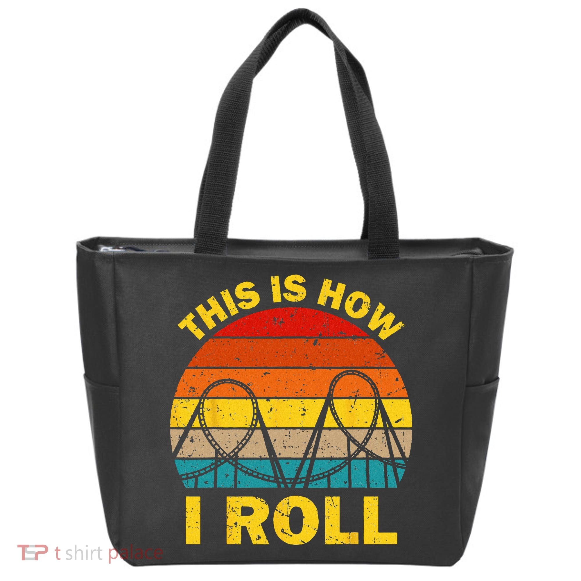 Cool Roller Coaster For  Amusement Theme Park Retro Tote Bag