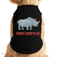 Cute Rhino Christmas Tree Lights Xmas Holidays Great Gift Doggie Tank thumb 0
