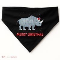 Cute Rhino Christmas Tree Lights Xmas Holidays Great Gift USA-Made Doggie Bandana thumb 0