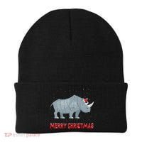 Cute Rhino Christmas Tree Lights Xmas Holidays Great Gift Beanie thumb 0