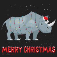 Cute Rhino Christmas Tree Lights Xmas Holidays Great Gift Beanie thumb 2